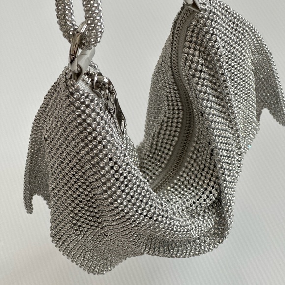 Rhinestone Purse Silver Hobo Purse - Picture 3 of 5